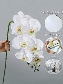 1/3 Stücke künstliche Phalaenopsis Orchidee, 7 Blütenköpfe, 88cm, rosa, künstliche Blumen, künstliche Pflanzen, Fabrikfertigung, Dekoration für Schuldorm, Büro, Outdoor-Party, Feiertag, Geburtstagsfest, Hauseingang, Hotel, Restaurant, Schlafzimmer, Wohnzimmer, Hochzeit, Küche, Garten, geeignet für Valentinstag, Ostern, Frühlings-/Sommerdekoration, Tischdekoration, Mittelstück, Plastikblumen - Weiss - Übersicht 7