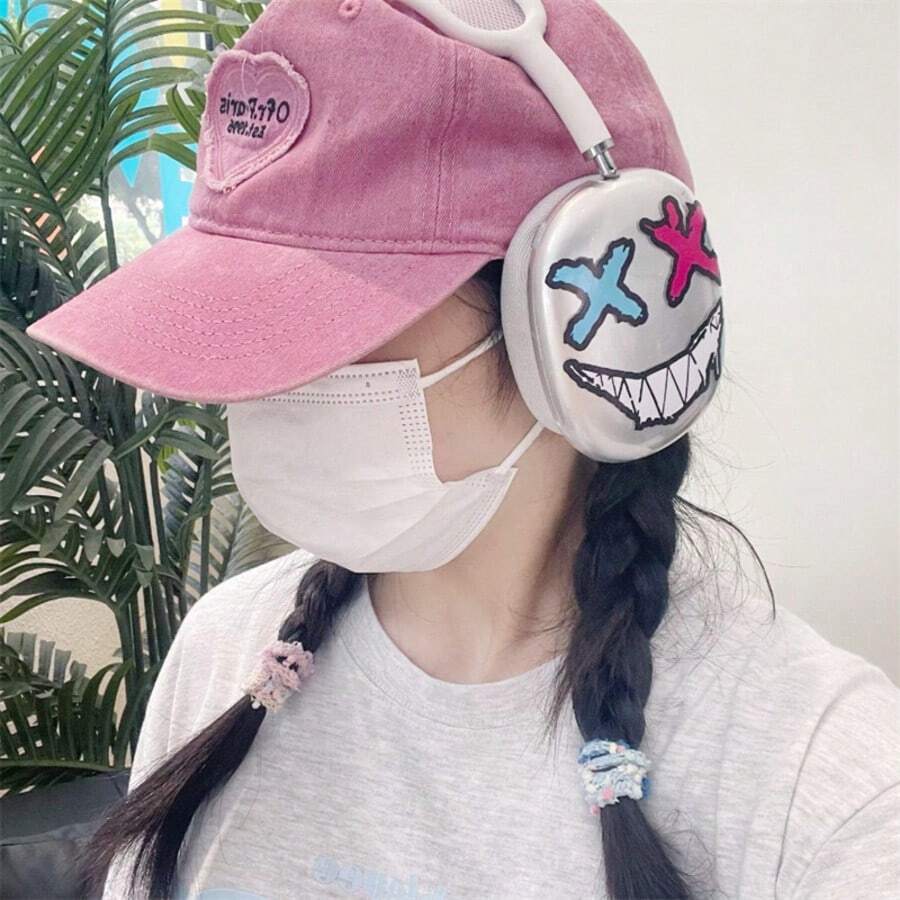 1 Set Transparent Hip-Hop Smiling Face Headphone Protective Case Compatible With Apple Max - Multicolor - View 1