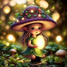 1pc 2D Flat Enchanting Fairy Mushroom Garden Stake - Adorable Glowing Forest Mushroom Girl With Lamp Egg Design, Boho Style Acrylic Decor, Suitable For Birthday And Housewarming Celebration - Perfect For Garden, Yard, Potted Plants And Patio. Ideal Holiday Gift, Lawn And Landscape Decoration. - A - View 3