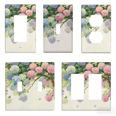 Floral Countryside Style Farmhouse Decor Decorative Outlet Covers Decorative Wall Plate Butterfly Aesthetic Style Light Switch Plate Covers Electrical Faceplate Bathroom Bedroom Kitchen