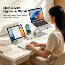 Carbon Steel Laptop Stand Riser, Monitor Desk Mount Holder, Computer Display Organizer Rack - Multicolor - View 1