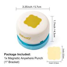 Perforadora magnética para manualidades; Perforadora de 1 pulgada para usar en cualquier lugar; Perforadora de ventana con marco para posicionamiento preciso para hacer scrapbooking, diarios y tarjetas - Perforadora magnética - Ver 16