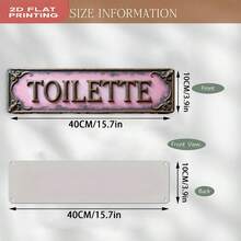 2D Flat - Vintage Metal Wall Decor With "Toilet" Sign, Suitable For Home And Holiday Decoration. Applicable To Living Room, Cafe, Bedroom, Garage, Study And Various Spaces - A - View 4