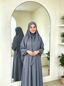 Set de 2 piezas: Khimar + Abaya, suelto y cómodo, conveniente, ropa adecuada para el uso diario de las mujeres, oración, todas las estaciones, esencial de viaje, toalla de playa - Multicolor - Ver 20