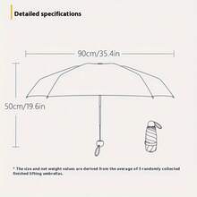 Lightweight Portable Foldable Parasol, 6-Rib Manual Open And Close Design, Sun Shading Function, Compact Pocket-Sized White Umbrella, Outdoor Umbrella, Umbrella Fabric Material - Multicolor - View 5