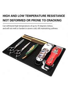 Soft Silicone Non-Slip Hairdressing Tool Mat, Professional Hair Cutting Scissors & Comb Anti-Slip Pad, Hairdressing Accessory Storage Mat - Multicolor - View 5