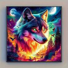 5D Diamond Painting Kit, Wolf King Full Drill Diamond Art Embroidery, Wall Decor Gift, Suitable For Adults And Beginners - round diamond - View 3