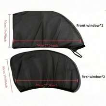 4pcs/Set Car Full Window Sunshade Curtain And Mosquito Net Set, Universal Car Window Curtain, Practical Privacy Protection Car Accessories For Parking Only - A - View 12