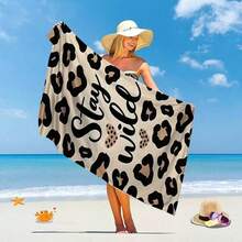1pc Ultra Soft Leopard Print Beach Towel - Sand-Resistant, Lightweight, Quick-Drying Polyester Blend - Ideal For Swimming, Camping, Travel And Outdoor Adventure - Perfect For Vacation, Birthday, Anniversary Or Essential Accessory, Beach Towel | Leopard Print Design | Quick-Dry Fabric, Suitable For Swimming - 1 - View 5