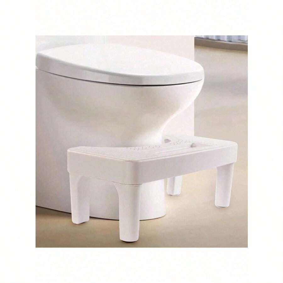 1 PC Bathroom Toilet Stool, Upgraded Toilet Footstool, Adult Squat Toilet Stool, Adult Bathroom Stool, Strong Load-Bearing Capacity, White.Back-To-School Gifts, Gifts For Friends, Thanksgiving Gifts, Valentine's Day Gifts - White - View 1