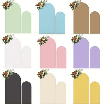 2 tấm vải phủ cổng cưới bằng polyester, phông nền bằng vải co giãn hai mặt dùng cho lễ cưới, tiệc cô dâu, sinh nhật, tân gia, lễ tốt nghiệp - Trang trí đa năng cho Giáng sinh, Halloween, Lễ Tạ ơn, Năm mới - Không cần điện, trang trí đám cưới.