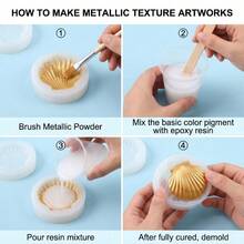 6-Color Metallic Mica Powder Set, Metallic Luster Pearl Powder For Resin, Plaster, Cement DIY Coloring Materials - Mixed Colors - View 4