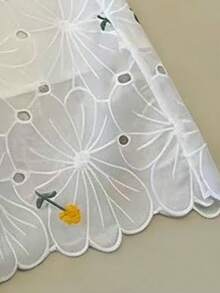 EARO White Floral Embroidered High Waist Skirt, Korean Style, Versatile, Spring/Summer New Arrival - White - View 6
