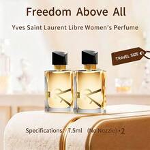 Yves Saint Laurent 2 chai nước hoa nữ YSL Libre, 7.5ml/0.254fl Oz, kích thước mini du lịch, không có vòi xịt, hương hoa oải hương nồng nàn, hoa cam thanh lịch, vani bền lâu. - 7,5ml/0,254 fl oz *2 - Xem 1