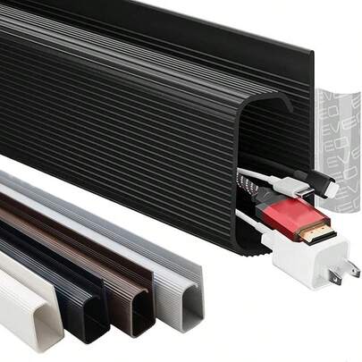 1pc 40cm/15.75in Under Desk Cable Management Tray, PVC Power Cord Concealer, Wire Organizer Raceway