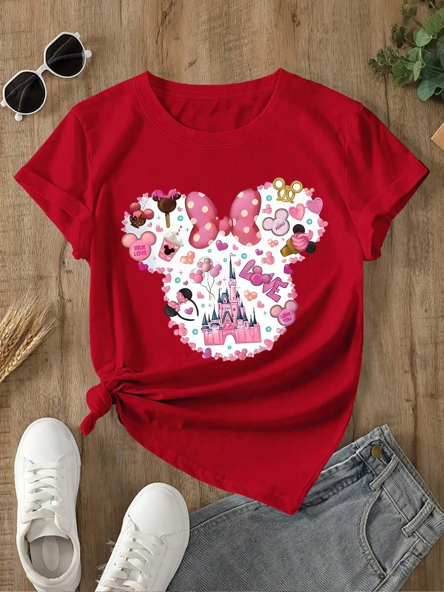 Disney Women T-Shirts - Red - View 1