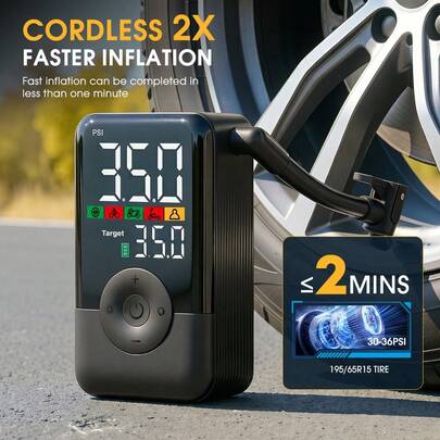  משאבת אוויר אלחוטית של Carsun לאופנוע עם סוללה נטענת, מדחס אוויר נייד, צילינדר 17 מ"מ, משאבת תצוגה דיגיטלית לאופנוע, מדחס אוויר לאופנוע, אופניים, כדורסל, כדורגל, משאבת אוויר עם מדחס, מתנה לאמא.