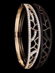 1pc Luxury Leaf Shaped Hollow Grid Bracelet, Fashionable Design Suitable For Party And Wedding Wear - Bracelet - View 1