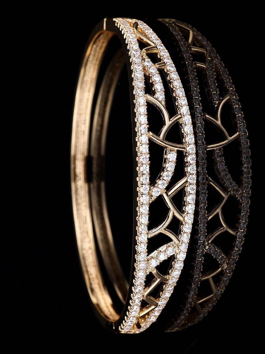 1pc Luxury Leaf Shaped Hollow Grid Bracelet, Fashionable Design Suitable For Party And Wedding Wear - Bracelet - View 1