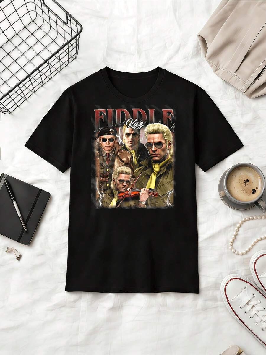 Kazuhira Miller Fiddle Silent Hill Vintage T-Shirt, Gift For Woman And Man Unisex T-Shirt FD - Black - View 1