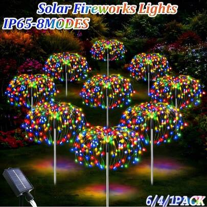 Bộ 4 đèn pháo hoa năng lượng mặt trời 320 LED ngoài trời, đèn sân vườn năng lượng mặt trời, đèn pháo hoa năng lượng mặt trời với dây đèn LED hình ngôi sao 240 LED 8 chế độ, đèn trang trí, thích hợp cho trung tâm mua sắm, xe RV, cắm trại, đám cưới, Giáng sinh, sân vườn, tiệc tùng.
