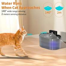 2.2L/74.4oz Wireless Smart Cat Water Fountain With Sensor - Rechargeable Pet Water Dispenser, Battery Powered - Black, Replacement Filters Available - 2.2L - View 4