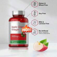Comunvitam High Potency Apple Cider Vinegar Supplement Capsules, 2400mg Per Serving, 150 Count Quick Release Formula, Non-GMO & Gluten Free, Natural Malic Acid Nutritional Support For Daily Wellness - 150 Count - View 8