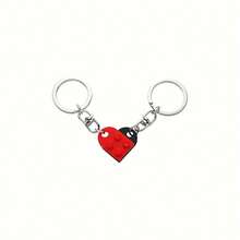 2 pièces Porte-clés détachable en rouge et noir, convient comme cadeau de la Saint-Valentin pour petit ami/petite amie ou cadeau d'anniversaire - Voir 4