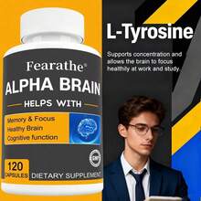 Bunkell Alpha Brain Support Supplement For Men And Women - Healthy Brain, Memory & Focus Function - 120 Capsules - 1 Bottle - View 3