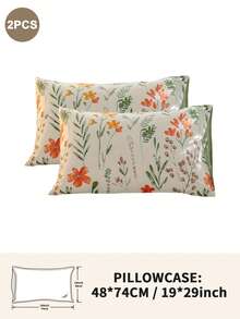 1pc/2pcs/4pcs Polyester Flowers And Plants Floral Plant Print Pillow Cover Set (Pillow Inner Not Included), Soft & Comfortable, Suitable For All Seasons,Perfect For Home Dorm Apartment Guest Room Vacation Rental & Gift-Giving - Multicolor - View 40