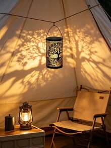 1pc Solar Garden Hanging Light, Outdoor Waterproof Solar Light, Metal LED Decoration, Suitable For Yard, Pathway, Fence, Sidewalk And Decorative Light For Halloween, Christmas, Thanksgiving Gift, Art Decor - Multicolor - View 4