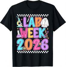 Lab Week 2026 Preppy Science Laboratory Medical Tech Vibes T-Shirt - Black - View 1
