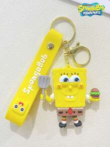 SpongeBob SquarePants 1个海绵宝宝卡通钥匙扣，可爱挂件，可挂在车钥匙、背包上，是节日和生日礼物的理想之选。 - 彩色 - 查看 9