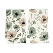 2pcs Kitchen Towels, Modern Kitchen Utensils Green Watercolor Floral Pattern Super Soft Microfiber Kitchen Towels, 40*60cm/15.7*23.6in Towels, Single-Sided Printed, Kitchen Dish Cloths, Suitable For Restaurant, Kitchen, Bathroom Decor, Holiday Gift - Multicolor - View 5