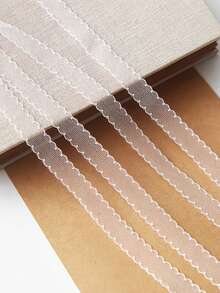 1 Roll White Nylon Lace Satin Ribbon - Transparent Hollow Edge Decor, Suitable For Making Dolls, Mini Clothes And Crochet Sewing Crafts - Multicolor - View 2