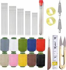 Obear 43-Piece Sewing Kit For Adults And Beginners,Big Eye Stainless Steel Sewing Needles Kit For Hand Sewing With Needle Threader And Seam Ripper - ColorA - View 1