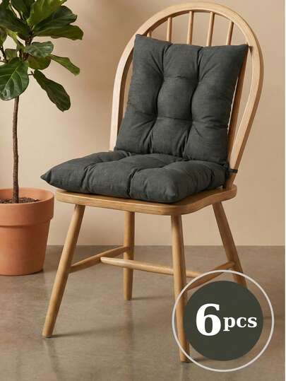 Premium Pofidik Set Of 4 Chair Cushions 40x40 Cm Special Quilted, Tufted, Tie-On Comfortable Seat Cushions
