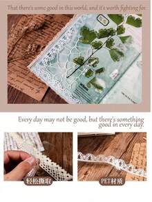 1/8 Roll Lace PET Tape - Lace Series Lace Trim Stationery Material Reusable Sticker DIY Decorative Washi Tape For Scrapbooking Back To School,,Office,Office,Office Supplies,Office Desk Accesorries,Mothers Day Gift,Stationery,Wedding,Office Desk Accesorries,School Supplie,Office Decor - 1pc Random - View 7