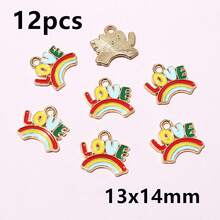 12pcs Rainbow Charms Pendant For DIY Necklace Bracelet Earrings Crafts Jewelry Making Accessories Findings - Rainbow - View 12