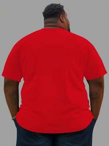 1pc Plus Size Men's Summer Casual Round Neck T-Shirt, Funny 3D Hand Print In Red, Comfortable Breathable Easy-Care, Suitable For Sports - Multicolor - View 4