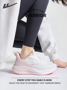 WARRIOR 女款时尚复古运动鞋，春夏舒适跑步鞋，简约休闲又不失时尚感，四季皆宜，耐磨耐穿，适合全天穿着的训练鞋。 - 白/淺粉 - 查看 3