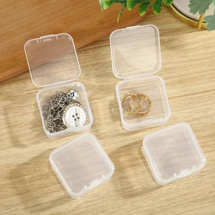 Caja de almacenamiento de PP, Mini contenedor de caja de plástico transparente, caja de embalaje cuadrada y rectangular para joyería, cuentas, artículos pequeños - A5 - Añade 6