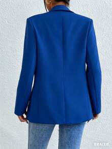 Women's Tailored Long-Sleeved Blazer -  And Beautiful! - 寶藍色 - 查看 2