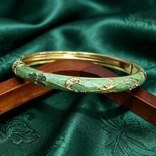 Pulsera de mujer con patrón floral colorido, versátil y casual para uso diario (patrón aleatorio) - Amarillo Oro - Ver 5