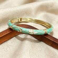 Pulsera de mujer con patrón floral colorido, versátil y casual para uso diario (patrón aleatorio) - Amarillo Oro - Ver 9
