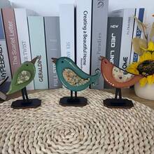 3pcs Wooden Bird Figurines, Rustic Bird Desktop Decor, Spring Decoration, Mother's Day Gift - A - View 6