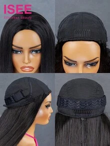 ISEE Tóc giả nửa đầu Hair Wear Go, kiểu dáng thẳng, vừa vặn linh hoạt, 3 trong 1, có dây rút, đường chân tóc tự nhiên, không đường may, thân thiện với người mới bắt đầu, không cần keo dán, tóc thật, đường chân tóc tự nhiên, mật độ 180%, chiều dài 14-16 inch (kiểu tóc bob), 18-28 inch (kiểu tóc thường), tóc nguyên chất chưa qua xử lý dành cho phụ nữ. - SNatural - Xem 5