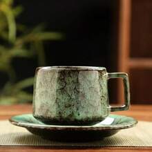 陶瓷咖啡杯，创意窑烧釉面，奢华高端马克杯，美式下午茶套装 - 將軍咖啡杯-黃色 - 查看 21