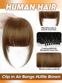 Invisible Air Bangs Clip-In Hair Extensions, Front Bangs Hairpiece, Air Bangs Styling Accessory, Easy To Wear And Maintain, Natural Looking Bangs Wig, Suitable For Women - Multicolor - View 6