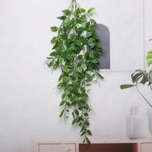 Artificial Hanging Potted Plant Combination, Bamboo Leaves, Persian Ferns, Pea Pods, Eucalyptus Leaves Simulation Plant Pots, Suitable For Decorating Home Rooms, Indoor Shelves, Outdoor Wall Garden Decoration, Terrace Shelf Decoration - Green - View 14